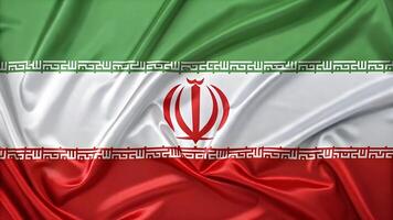 National pride in motion 3D glossy texture of the Iran flag waving smoothly photo