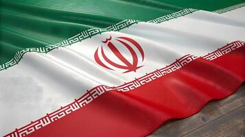 Realistic 3D render of Iran flag with glossy fabric texture patriotic symbol of national unity photo