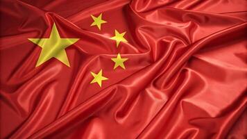 National pride in motion 3D glossy texture of the China flag waving smoothly photo