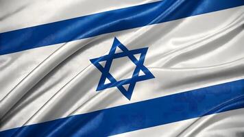 Realistic 3D render of Israel flag with glossy fabric texture patriotic symbol of national unity photo