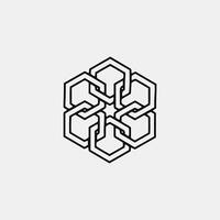 Hexagonal Knot Abstract Logo for Interconnection and Design vector