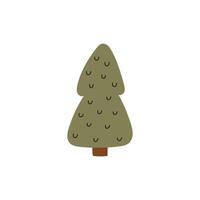 Naive simple green tree. Autumn tree abstract illustration vector