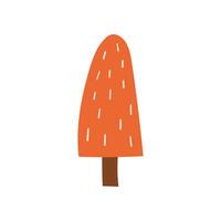 Naive simple orange tree. Autumn tree abstract illustration vector