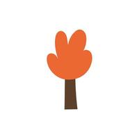 Naive simple red tree. Autumn tree abstract illustration vector