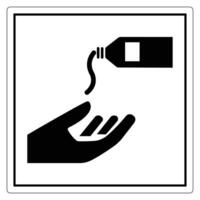 Hand Reaching to Catch Liquid from Bottle in Simple Black and White Design vector