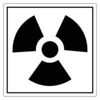 Black and White Radioactive Symbol Sign on a Square Background for Hazard Warning vector