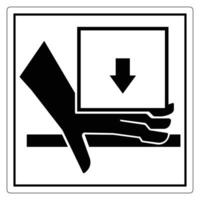 Hand Placing Box with Down Arrow Symbol for Safety and Instructional Signage vector