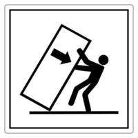 Icon of Person Pushing Object to Left in Black and White Warning Sign Design vector