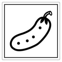 Hand-drawn illustration of a cucumber with simple lines and minimalistic style vector