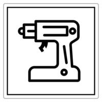 Artistic and Simple Line Drawing of a Handheld Hot Glue Gun Tool for Crafts vector