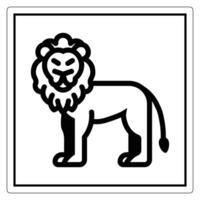 Outline Drawing of a Majestic Lion in a Minimalist Style on a White Background vector