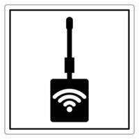 Black and White Wireless Network Signal Symbol with Antenna and Wi-Fi Icon vector