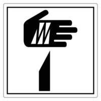 Hand Gesture Indicating Stop Sign with Clear Distinction of Raised Hand in Black vector