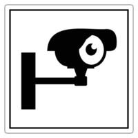 Black and White Graphic of Security Camera Symbol in a Square Frame for Safety Signs vector