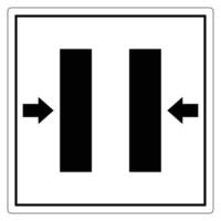Minimalist Symbol of Movement Narrowing in Black and White Sign for Traffic Instructions vector