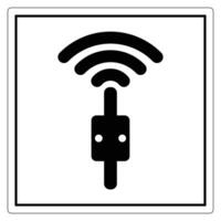 Wireless Signal Icon with Plug Representation for Technology and Connectivity Concepts vector