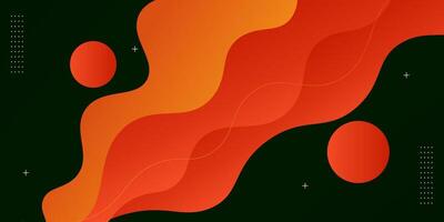 Modern orange geometric business banner design. Creative banner design with wave shape and lines as template. Simple dark horizontal banner. Eps10 vector