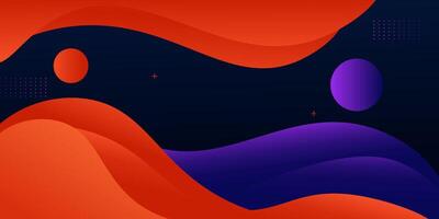 Abstract colorful orange and purple gradient fluid wave concept. Dynamic color fluid pattern element. vector