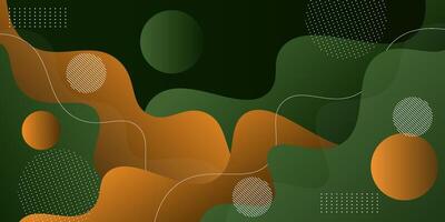 Abstract green and brown wave fluid 3D background. Trendy shape pattern design. Eps10 vector