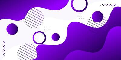 Purple geometric business banner design. Creative banner design with wave shape as template. Simple design on white horizontal banner. Eps10 vector