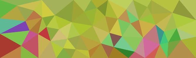 Abstract low-poly background with vibrant green and multicolor triangular shapes, creating a fresh, dynamic, and modern geometric pattern. vector