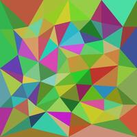 Colorful low-poly abstract design featuring vibrant, multi-colored triangles in various sizes, creating a playful and dynamic geometric pattern. vector