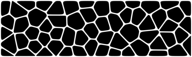 Black abstract mosaic pattern with irregular white outlines forming organic, stone-like shapes. vector