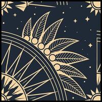 a black and gold design with tribal symbols vector