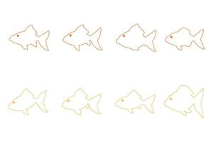 Goldfish Outline Icon Set Design vector