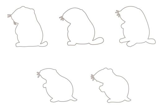 ardilla de tierra contorno icono conjunto diseño vector