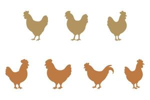 Hen Silhouette Animal Icon Set vector