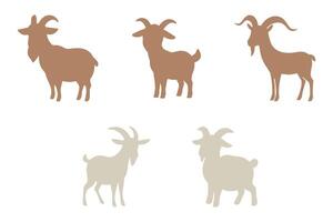 Goat Silhouette Icon Set Design vector