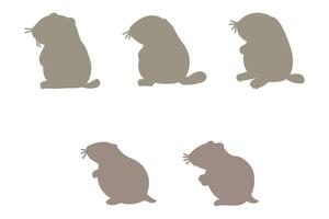 Gopher Silhouette Icon Set Design vector
