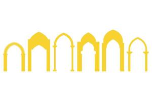 Collection of Islamic Gate Arch Icon Set vector