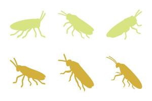 leafhopper Silhouette Icon Set Design vector