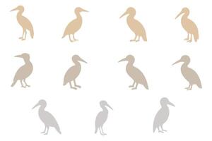 Gannet Silhouette Icon Set Design vector