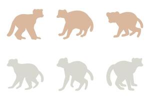 Lemur Silhouette Icon Set Design vector
