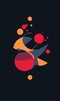 A colorful abstract design with a fish and bubbles vector