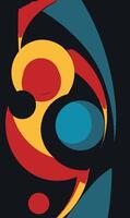 A colorful abstract design with a black background vector