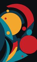 A colorful abstract painting of circles and shapes vector
