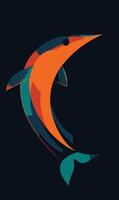A colorful fish on a black background vector