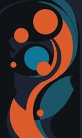 A poster with a blue and orange design vector