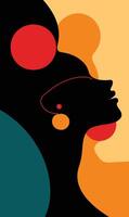 A woman's silhouette is shown with a red, orange and yellow background vector
