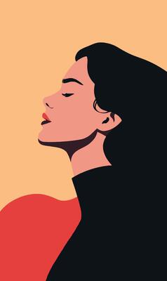 A woman with her head up in the air