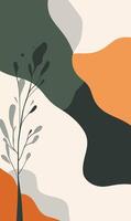 Abstract background with tree and waves vector