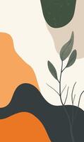 A painting of a tree with leaves on it vector