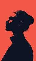 Silhouette of a woman with a mask on her face vector