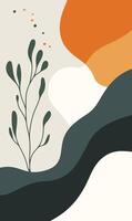 A colorful abstract background with a plant vector