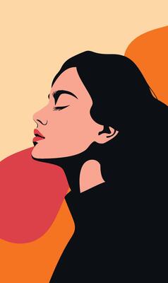 A woman with her eyes closed and her head tilted up