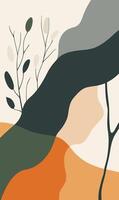 An abstract painting with trees and leaves vector